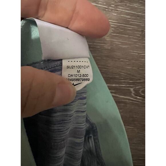 Nike Pro Women Leggings Sz M Cropped Training Blue Gym Running Workout - Picture 8 of 8